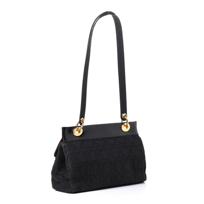 Christian Dior Nylon Glazed Calfskin Cannage Shoulder Bag Black 3 of 18