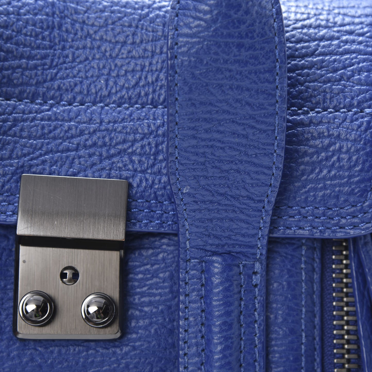 3.1 Textured Calfskin Mini Pashli Satchel Cobalt