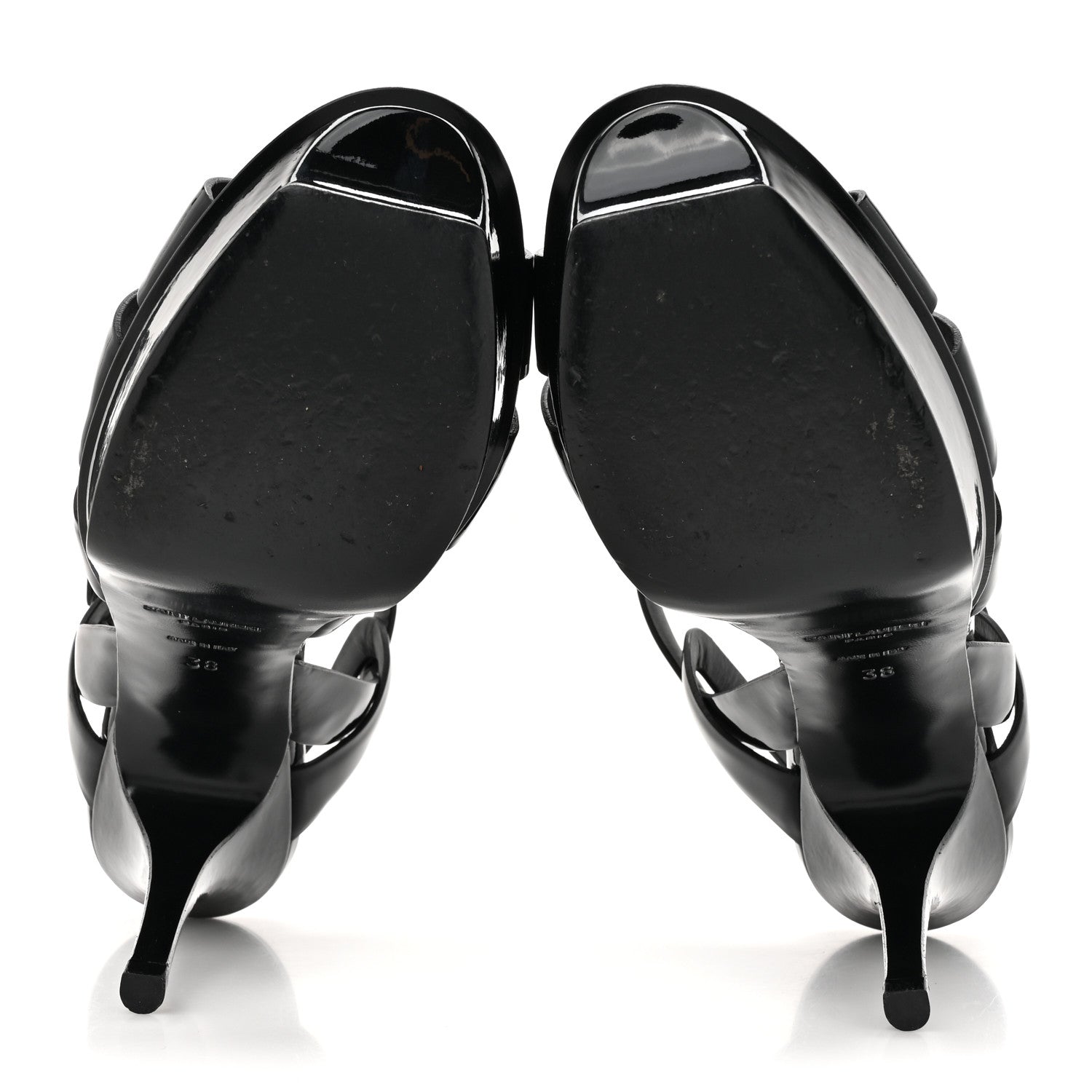 Saint Laurent Patent Tribute 105 Platform Sandals 38 Black 6 of 13