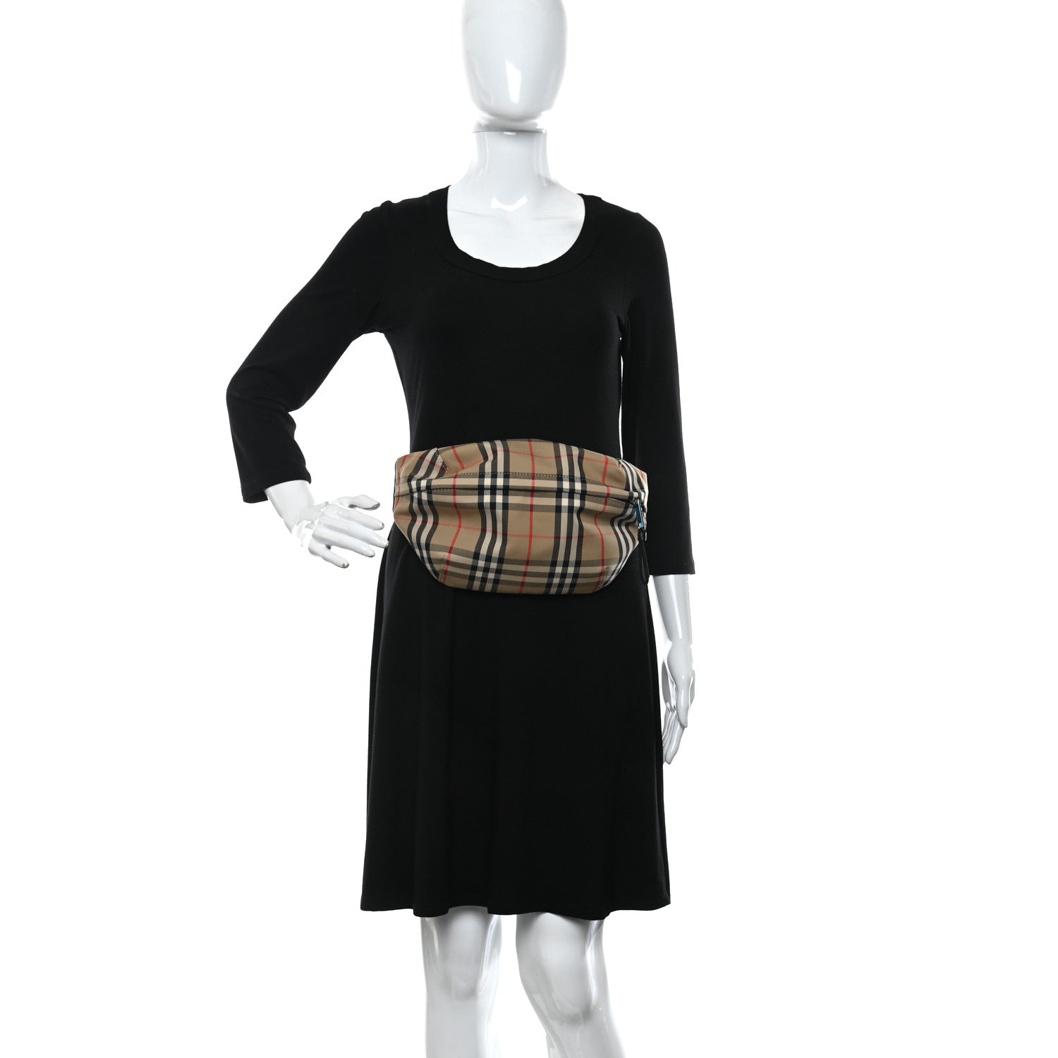 Burberry Nylon Vintage Check Medium Sonny Bum Bag Archive Beige Black 4 of 9
