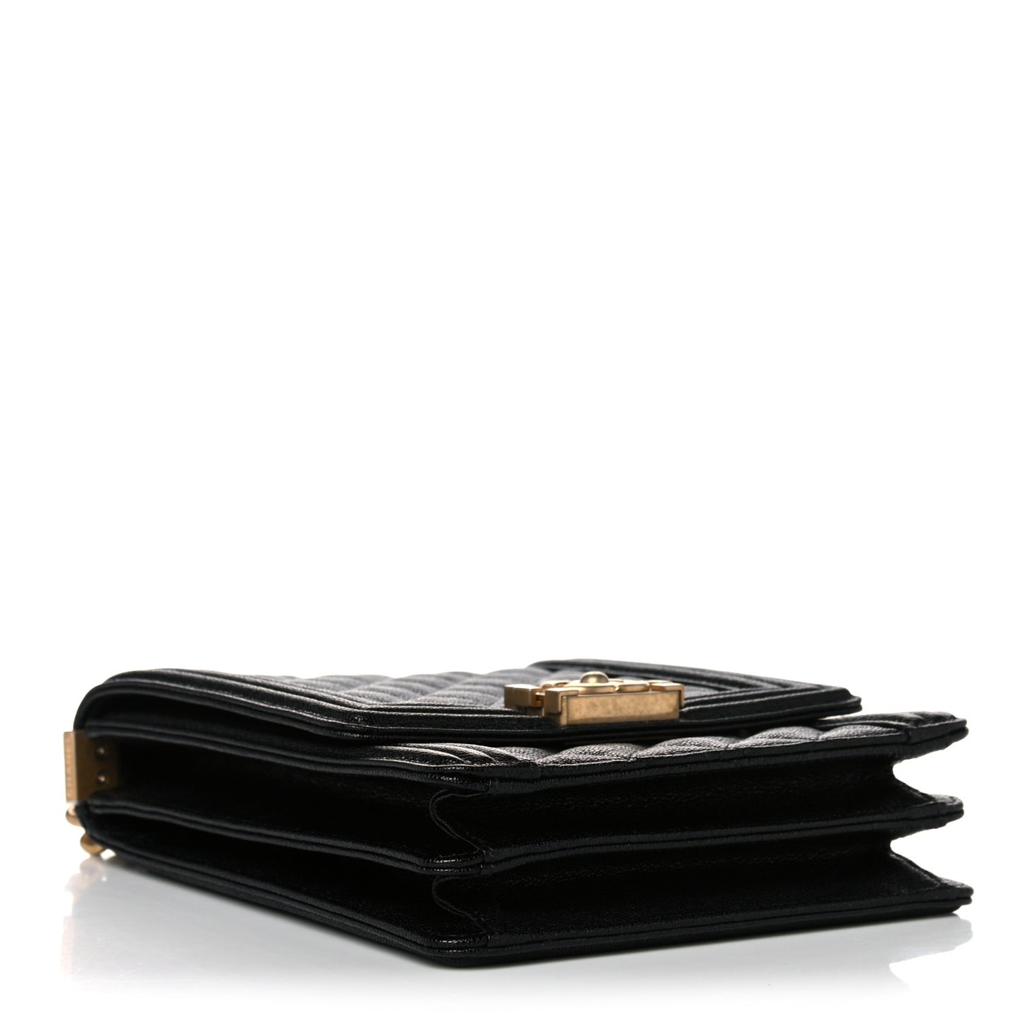 Caviar Quilted North South Boy Flap Black
