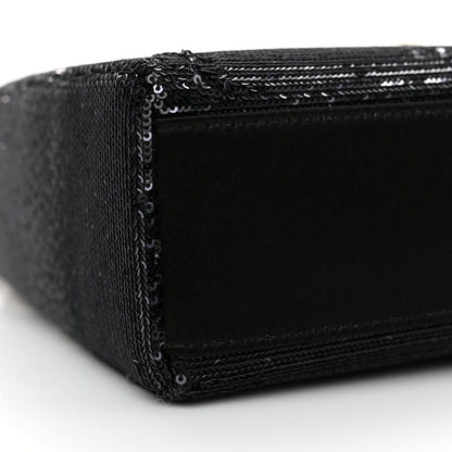 Christian Dior Satin Sequin Gradient Mini Lady Dior Black Silver 9 of 12