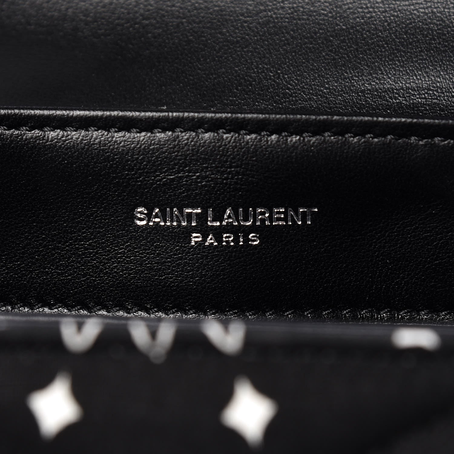 Saint Laurent Cotton Bandana Y Quilted Monogram Toy Loulou Crossbody Bag Black White 7 of 11