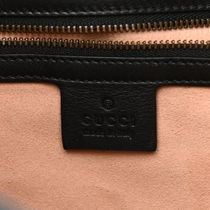 Gucci Calfskin Matelasse Medium GG Marmont Shoulder Tote Bag Black 6 of 9