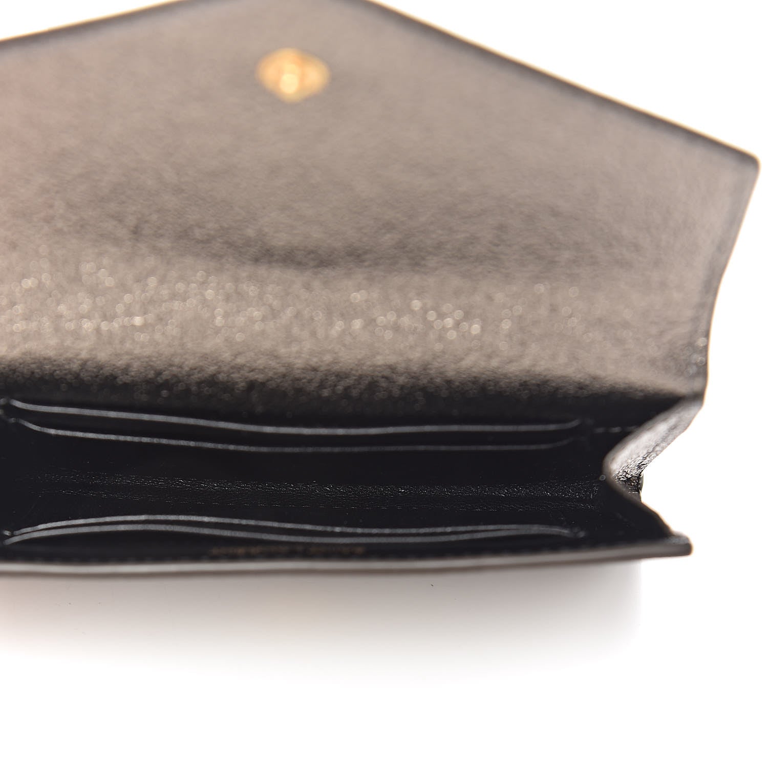 Saint Laurent Grained Metallic Calfskin Small Monogram Envelope Wallet Bronze 5 of 7