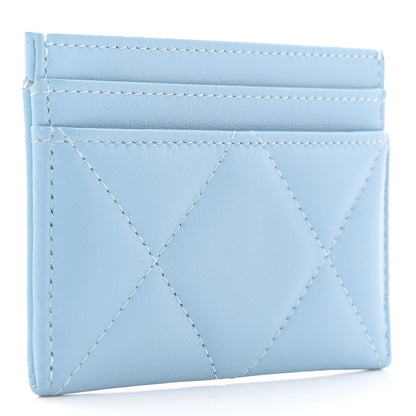 Chanel Lambskin Quilted Chanel 19 Card Holder Light Blue 3 of 9