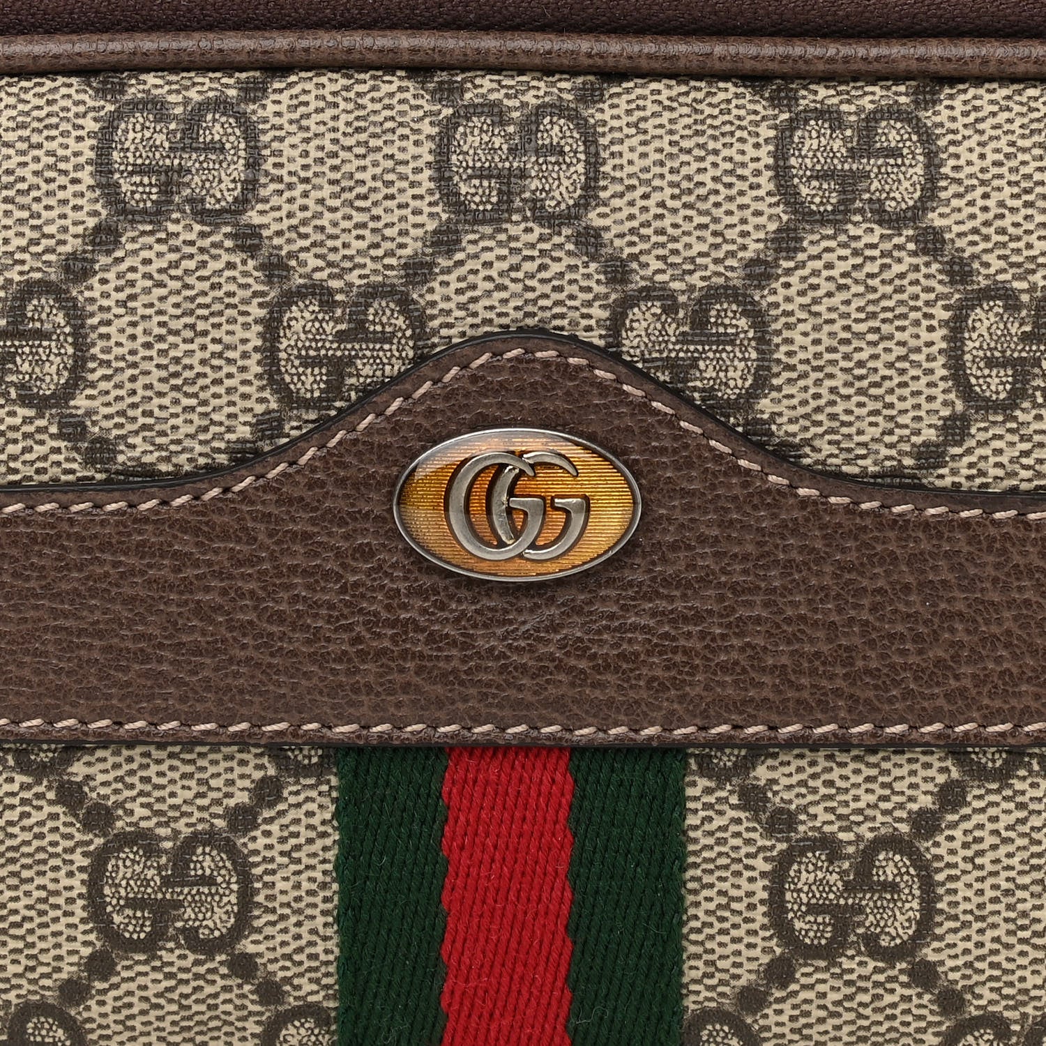 Gucci GG Supreme Monogram Web Mini Ophidia GG Bag Brown 10 of 14