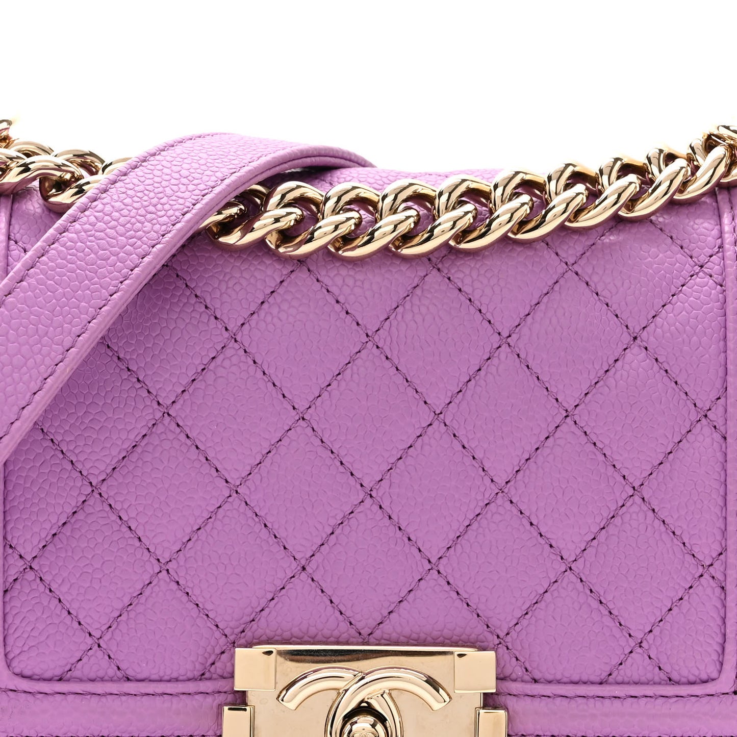 Caviar Quilted Small Boy Flap Purple