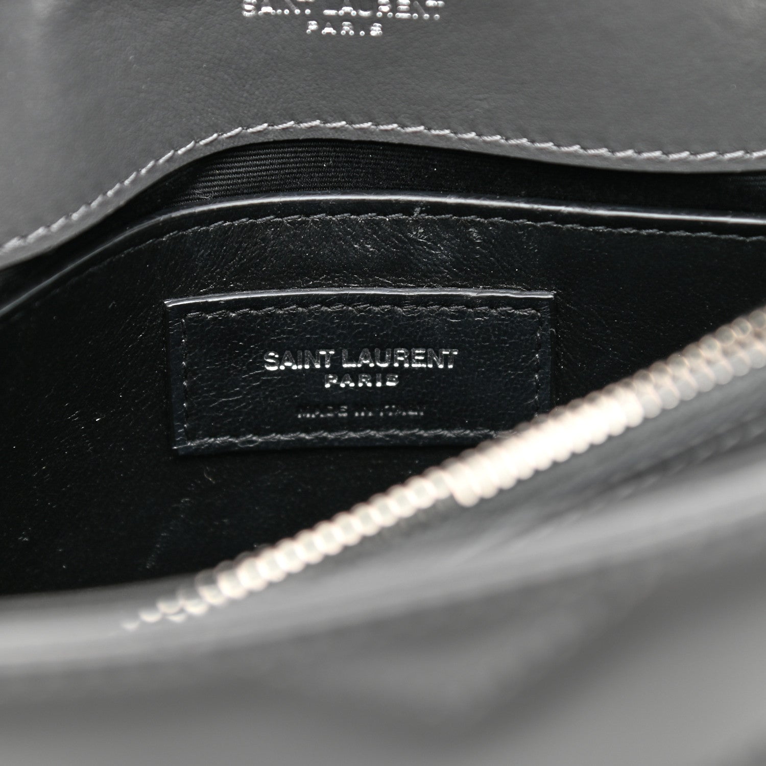 Saint Laurent Calfskin Y Quilted Monogram Small Loulou Chain Satchel Storm 7 of 11