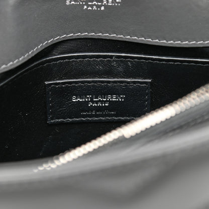 Saint Laurent Calfskin Y Quilted Monogram Small Loulou Chain Satchel Storm 7 of 11