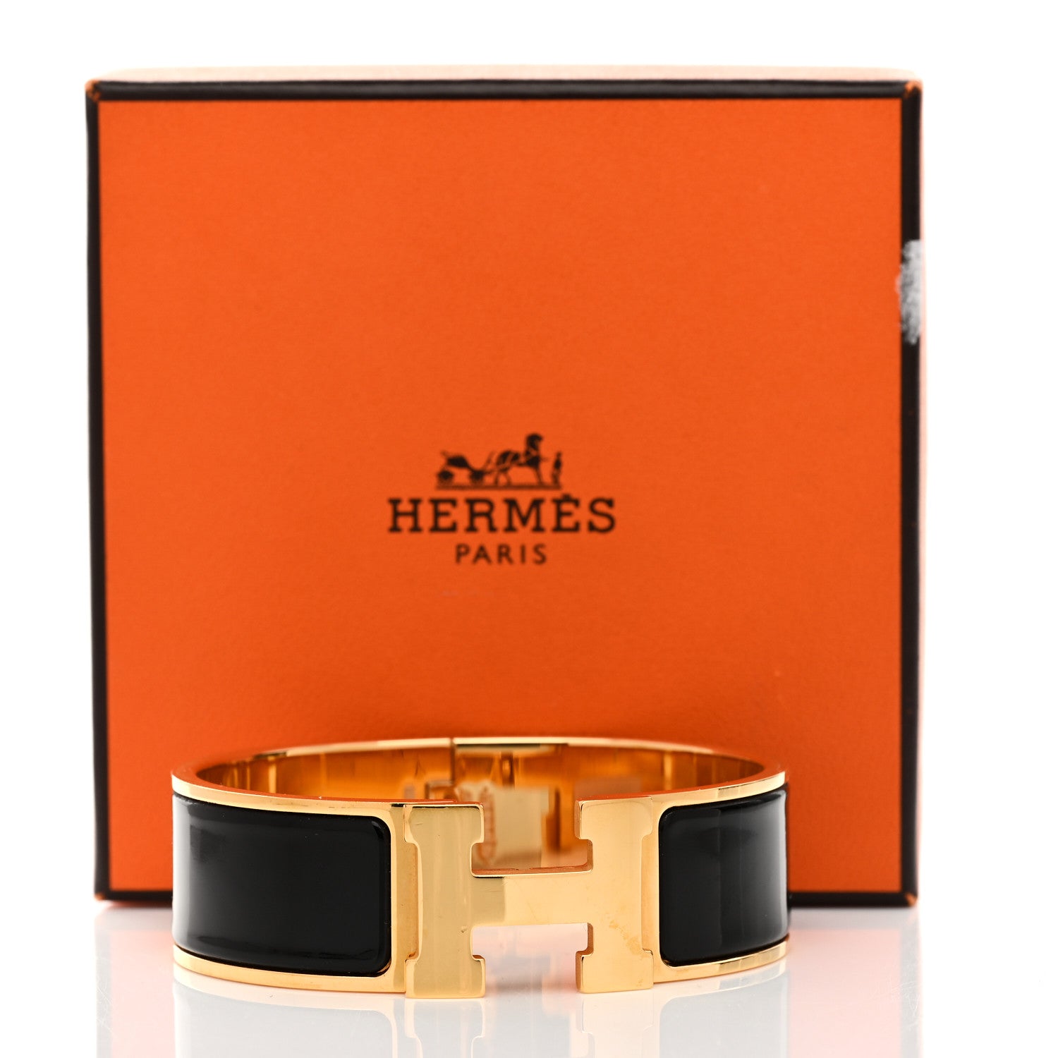 Hermes Enamel Wide Clic Clac H Bracelet GM Black 5 of 5