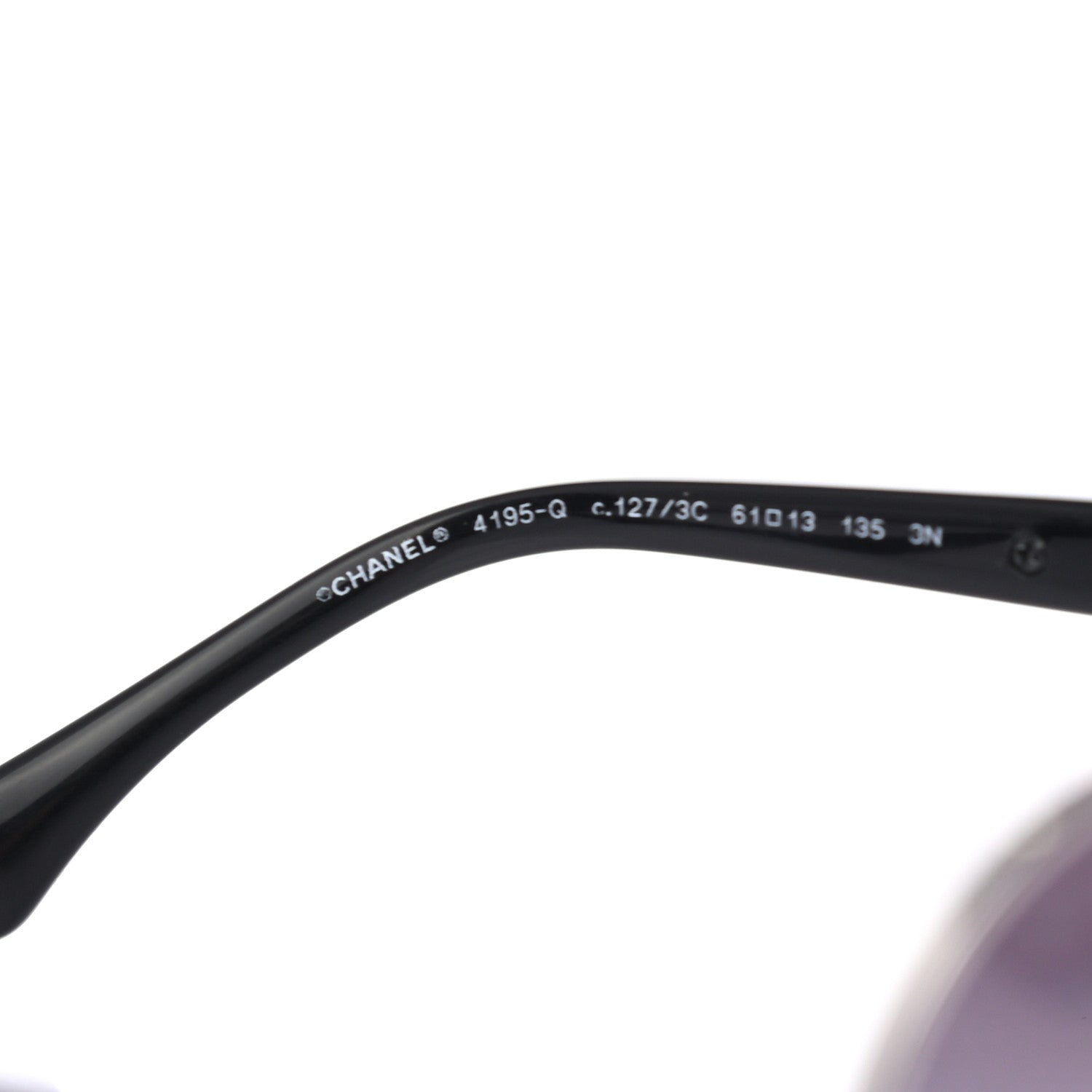 Chanel Lambskin Quilted CC Aviator Sunglasses 4195-Q Black 5 of 7