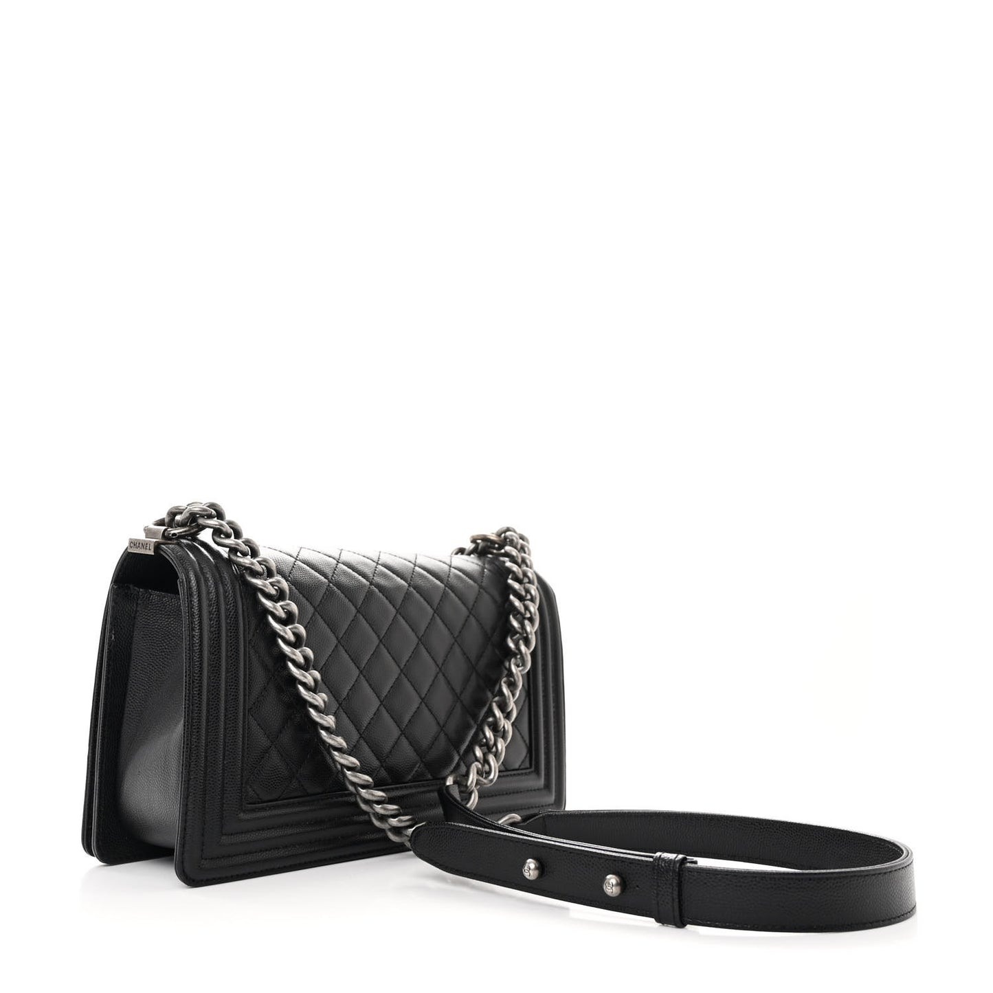 Caviar Quilted Medium Boy Flap Black