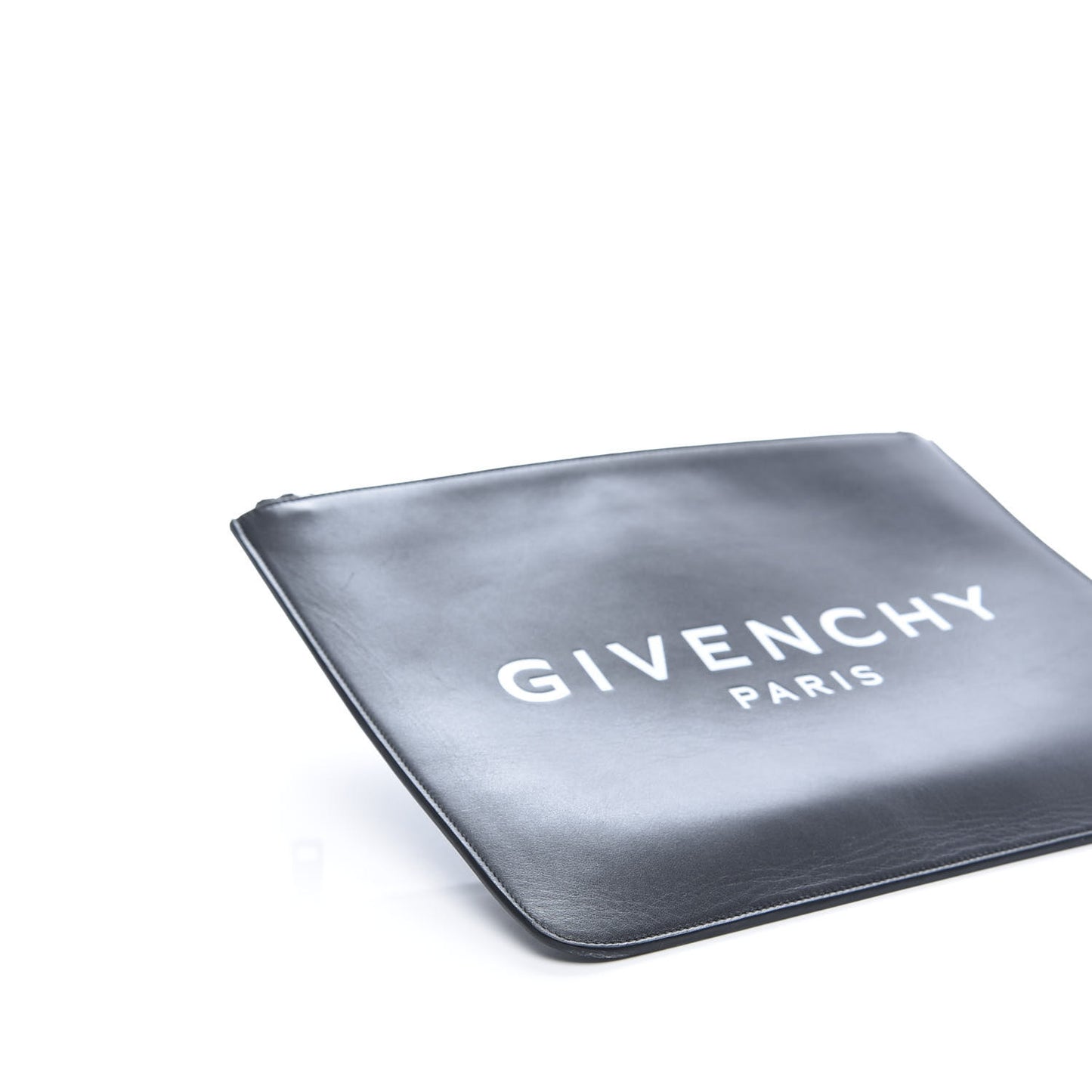 Calfskin Large Logo Pouch Black