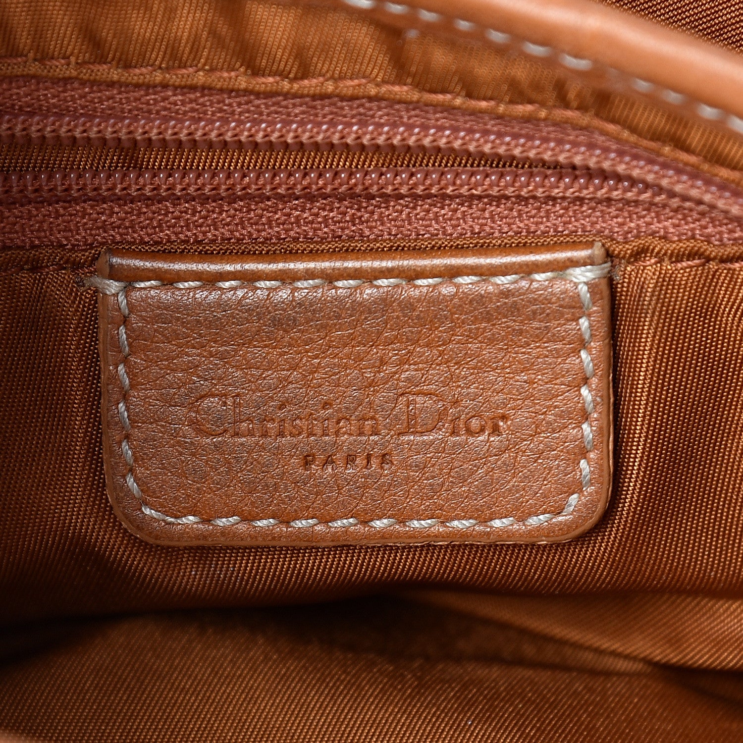 Christian Dior Calfskin Saddle Bag Tan 5 of 18