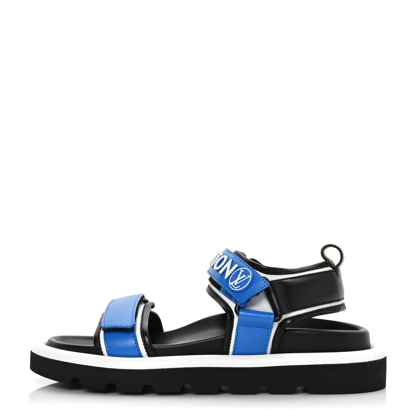 Calfskin Monogram Pool Pillow Flat Comfort Sandals 38 Blue