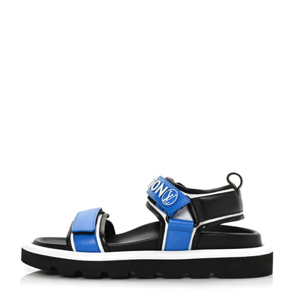 Louis Vuitton Calfskin Monogram Pool Pillow Flat Comfort Sandals 38 Blue 1 of 8