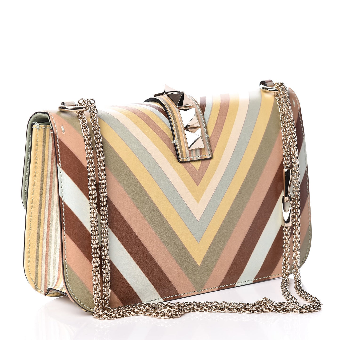 Vitello Native Couture 1975 Medium Glam Lock Rockstud Flap Multicolor