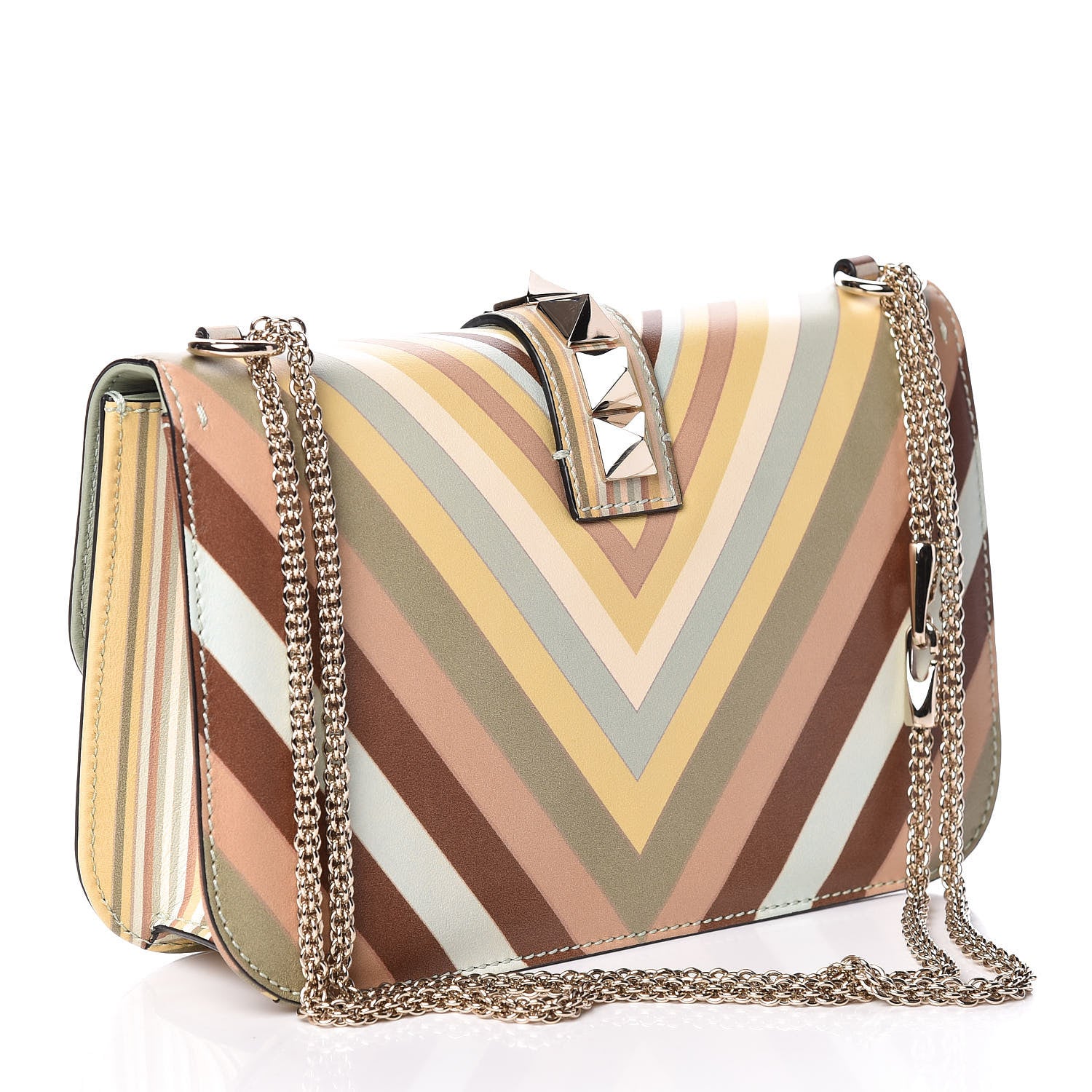 Valentino Garavani Vitello Native Couture 1975 Medium Glam Lock Rockstud Flap Multicolor 3 of 8