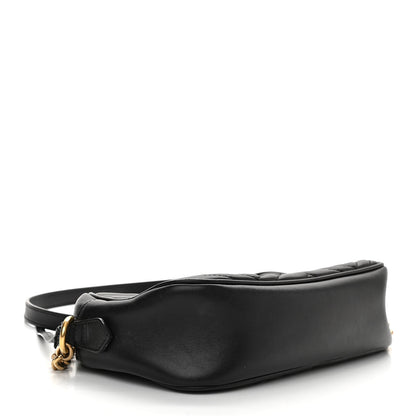 Gucci Calfskin Matelasse Small GG Marmont Chain Shoulder Bag Black 4 of 13