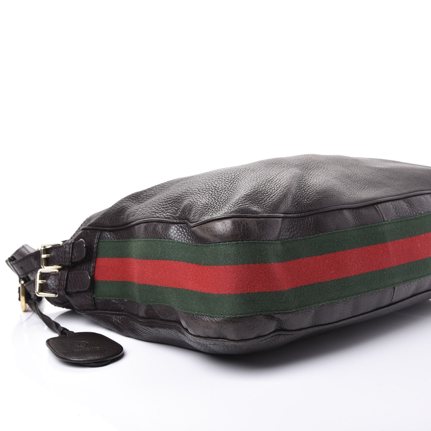 Gucci Pebbled Calfskin Medium Heritage Shoulder Bag Dark Brown 5 of 13