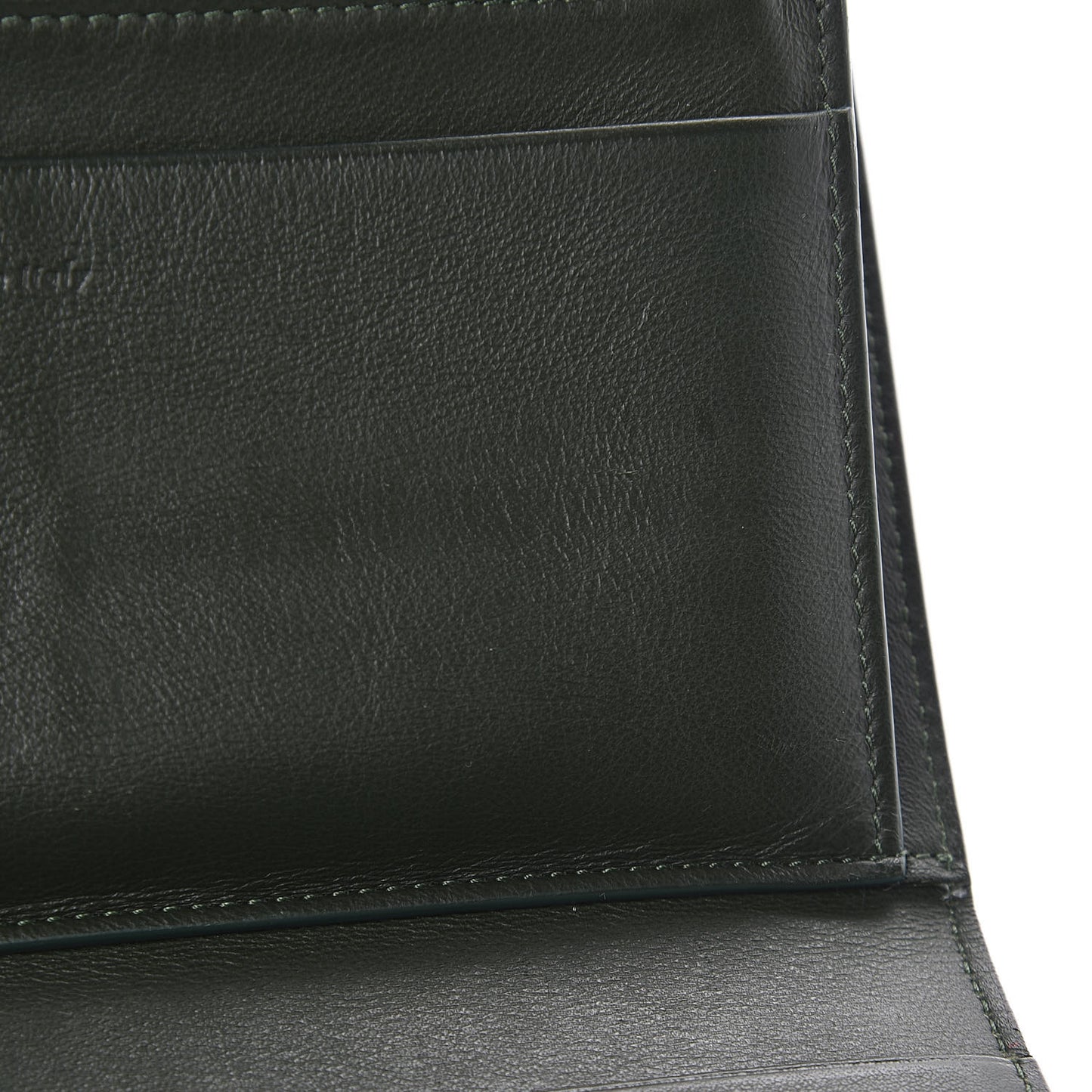 Smooth Calfskin Pocket Tri-Fold Multifunction Envelope Flap Wallet Jade