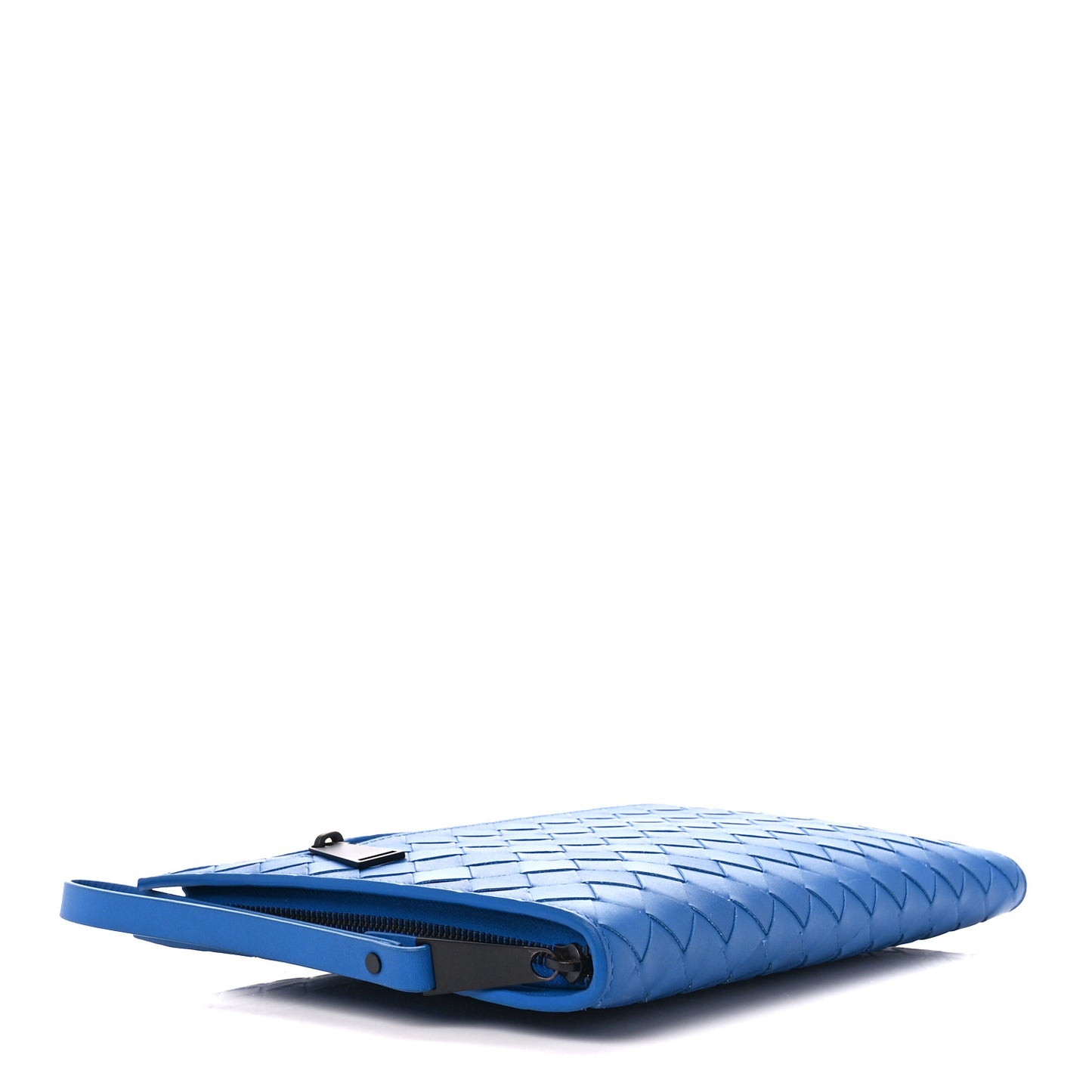 Calfskin Intrecciato Small Document Case Blue