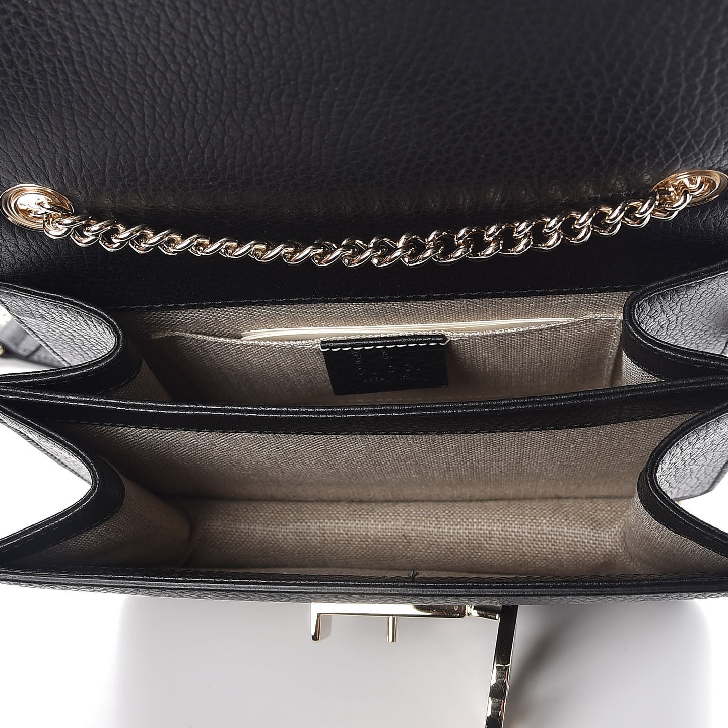 Dollar Calfskin Small Interlocking G Shoulder Bag Black