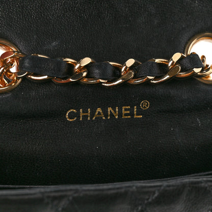 Chanel Lambskin Quilted Micro Flap Bag Charm Keychain Black 6 of 12