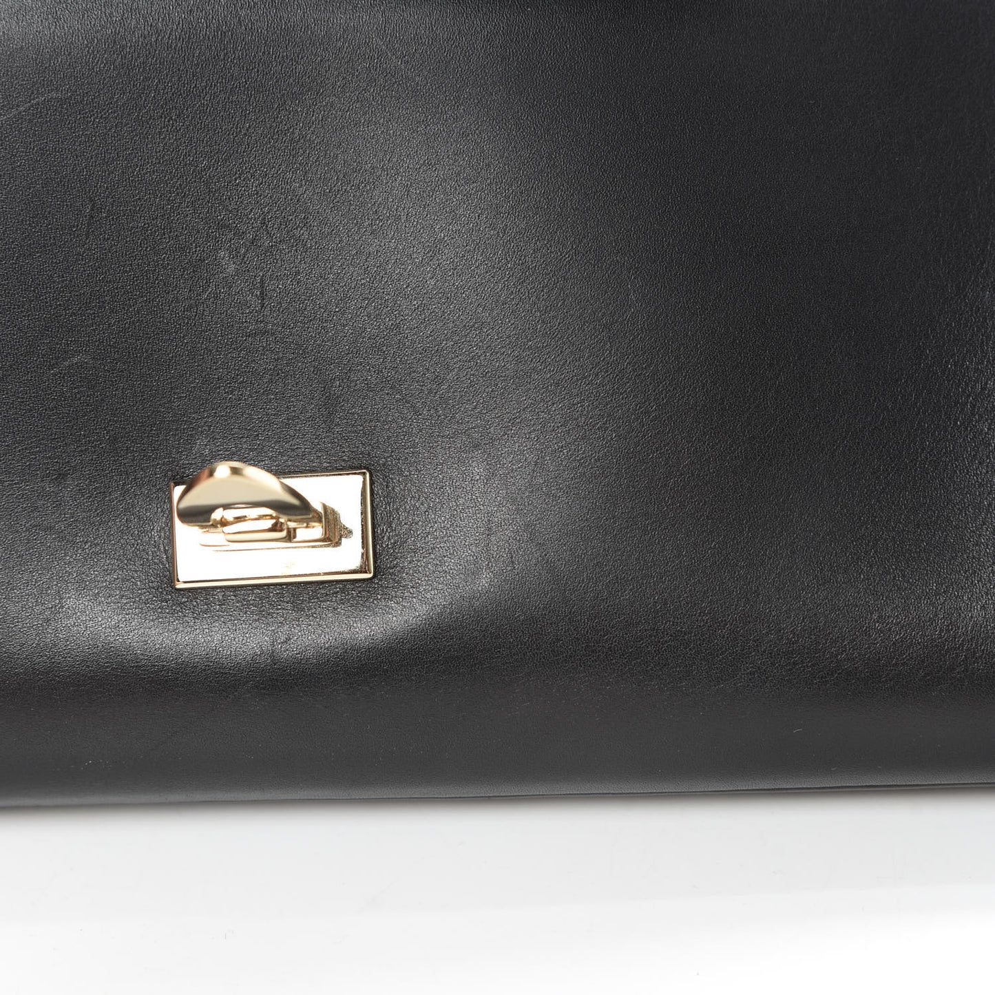 Vitello Demilune Chain Clutch Black