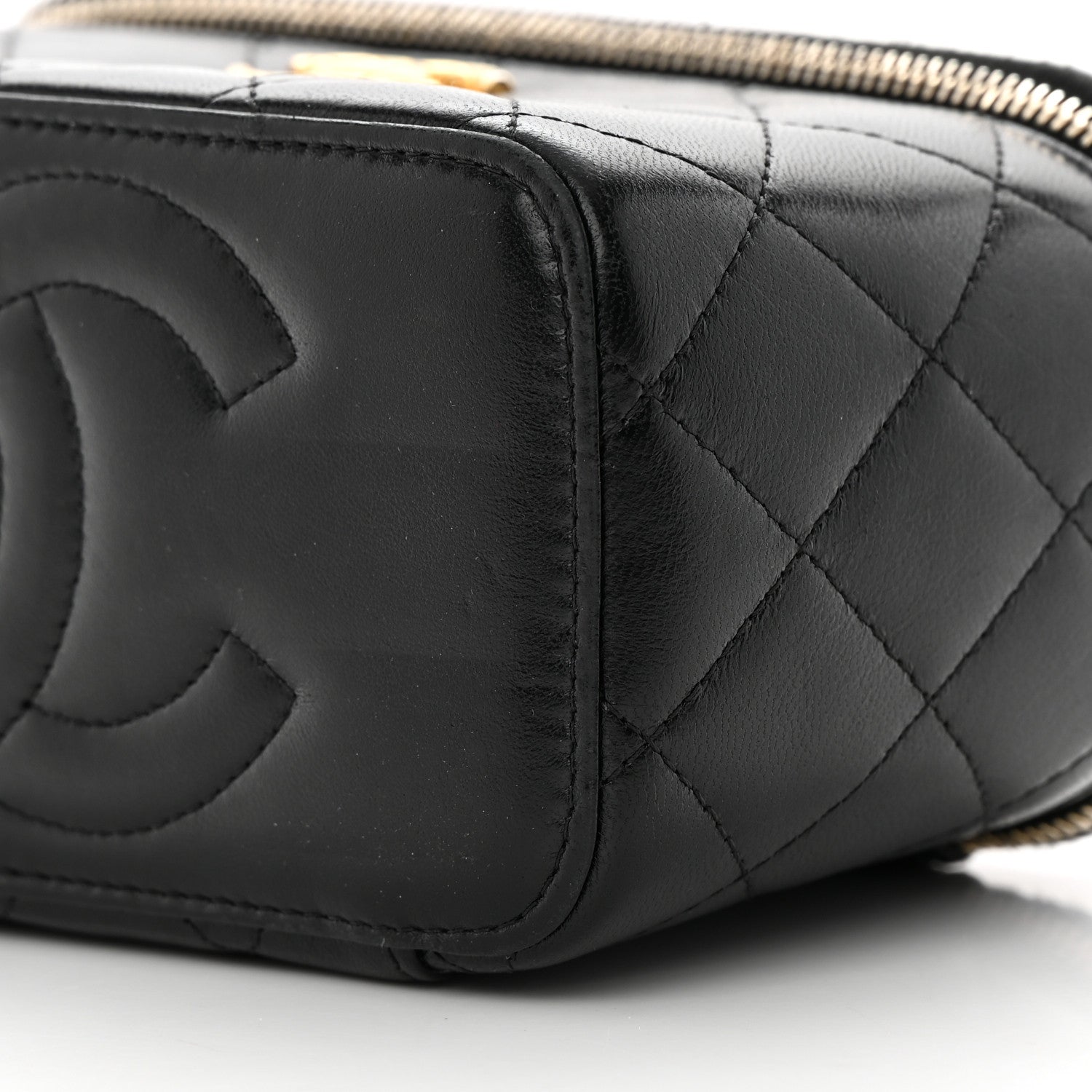Chanel Lambskin Quilted Small CC Dynasty Vanity Case With Chain Black 10 of 19