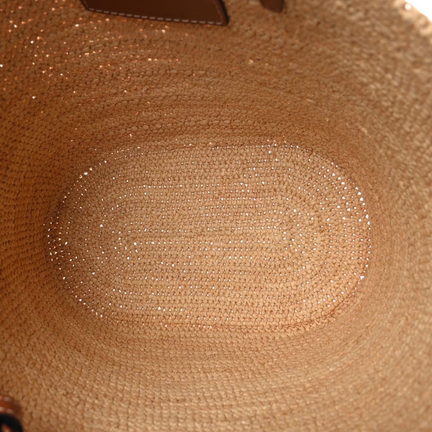 Raffia Calfskin Triomphe Teen Panier Tan