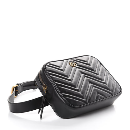 Gucci Calfskin Matelasse Mens GG Marmont Belt Bag 90 36 Black 3 of 8