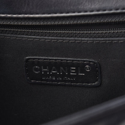 Chanel Calfskin Embossed Stitch Large Boy Flap Black 6 of 19