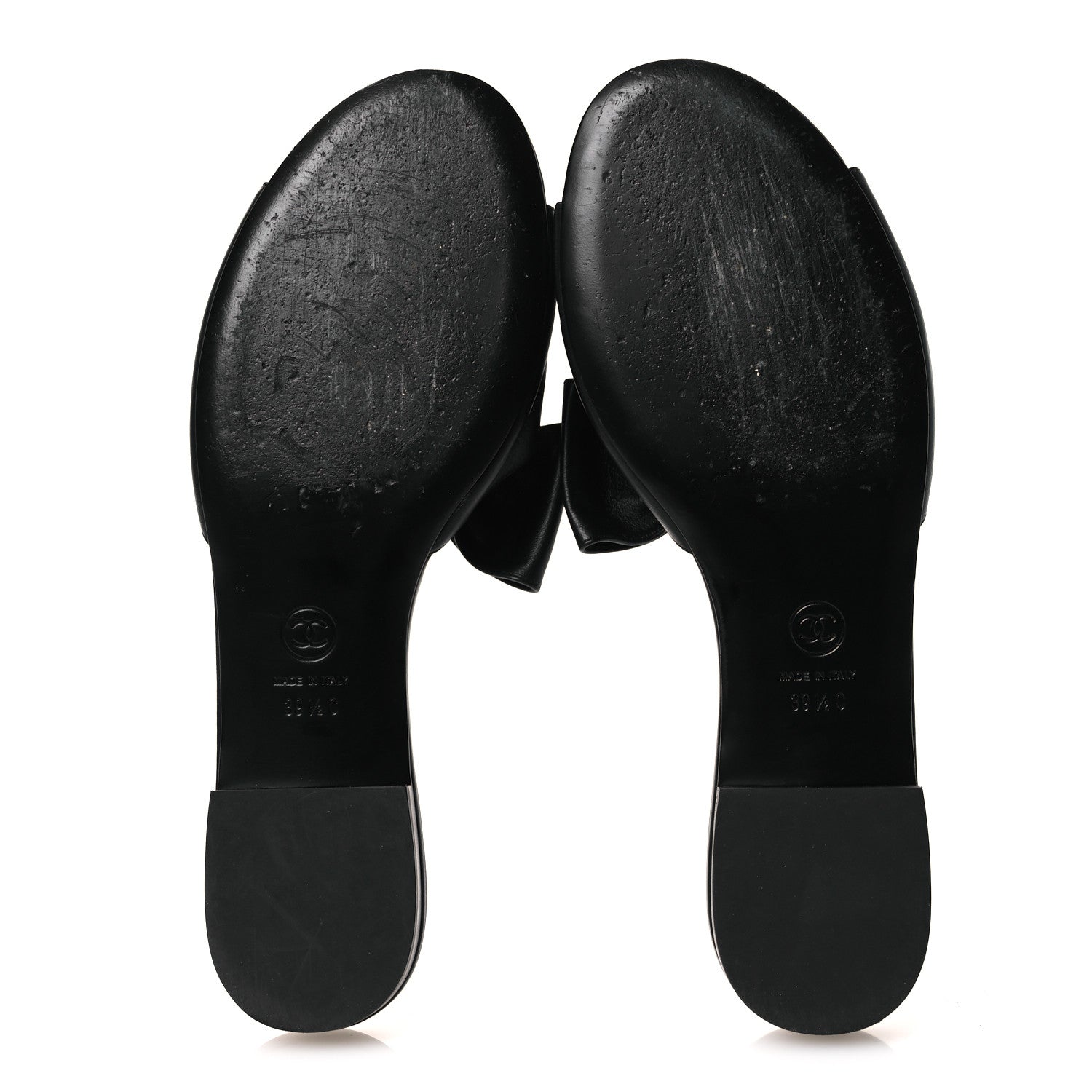 Chanel Lambskin Bow CC Mules 39.5 Black 7 of 11