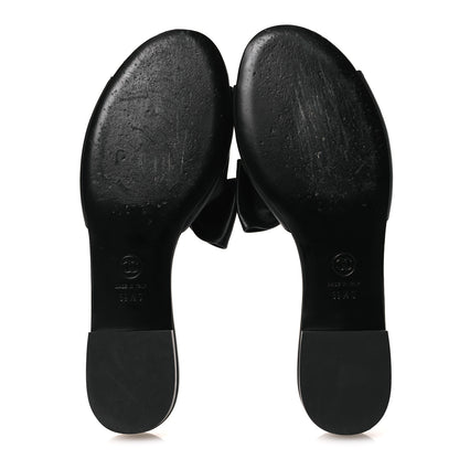 Chanel Lambskin Bow CC Mules 39.5 Black 7 of 11