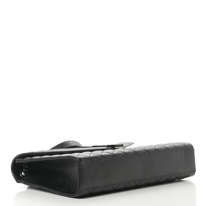 Saint Laurent Grain De Poudre Textured Mixed Matelasse Large Triquilt Monogram Monochrome Satchel Black 4 of 13