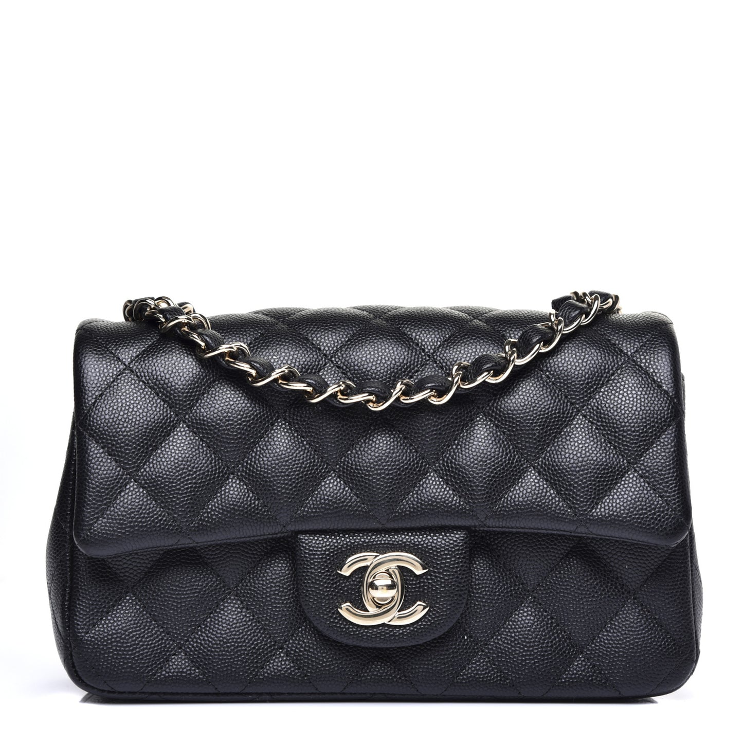 Caviar Quilted Mini Rectangular Flap Black