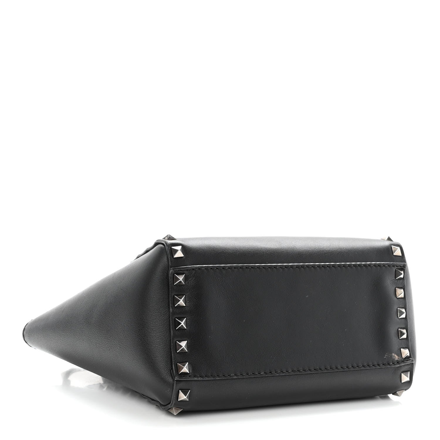 Valentino Garavani Vitello Mini Rockstud Double Handle Tote Black 4 of 14