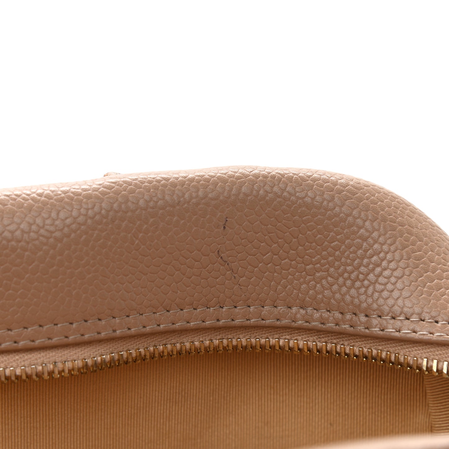 Caviar Quilted Small Bowler Beige