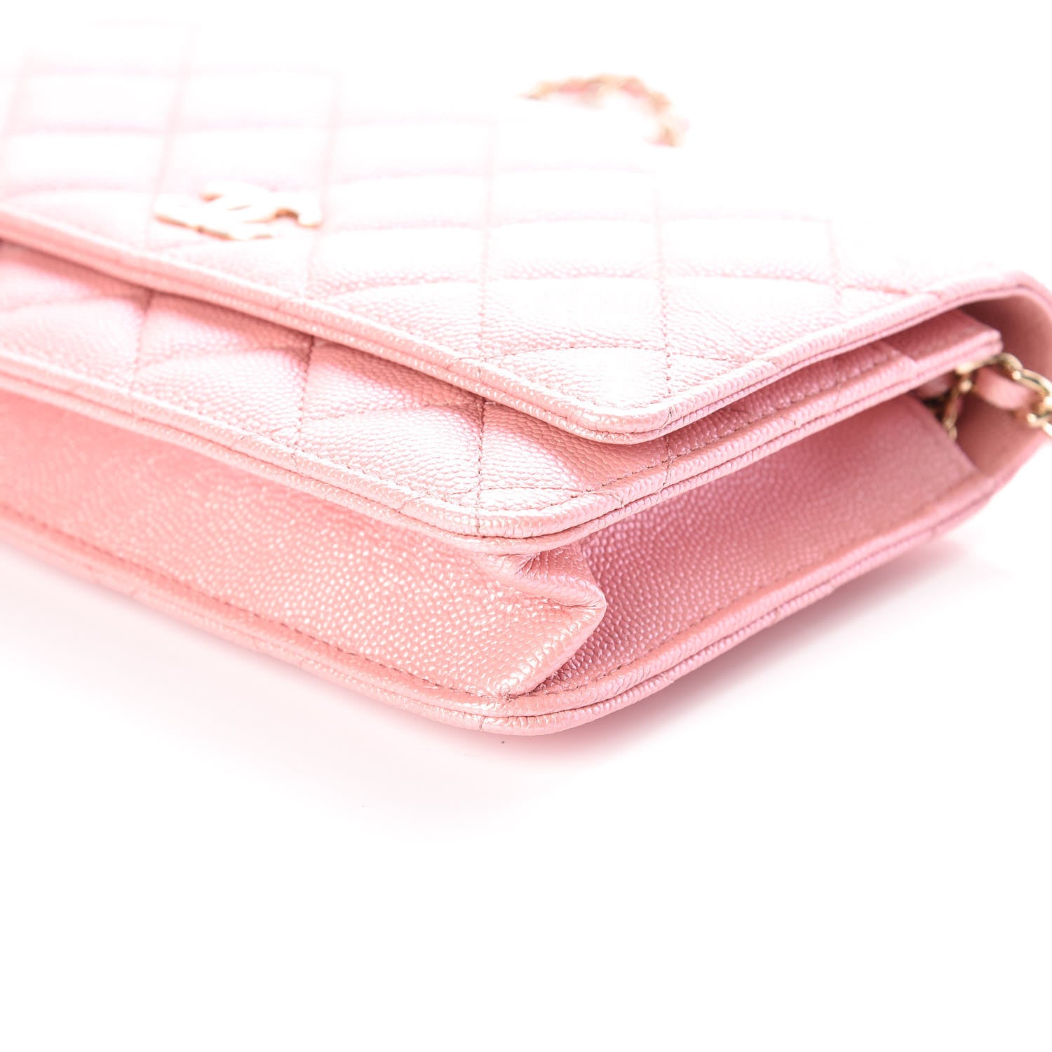 Chanel Iridescent Caviar Quilted Wallet on Chain WOC Rose Pink 6 of 10