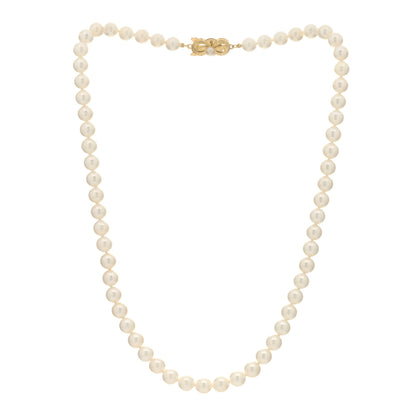 Mikimoto 18K Yellow Gold Akoya Cultured Pearl 6.5-7mm Strand Necklace 2 of 3