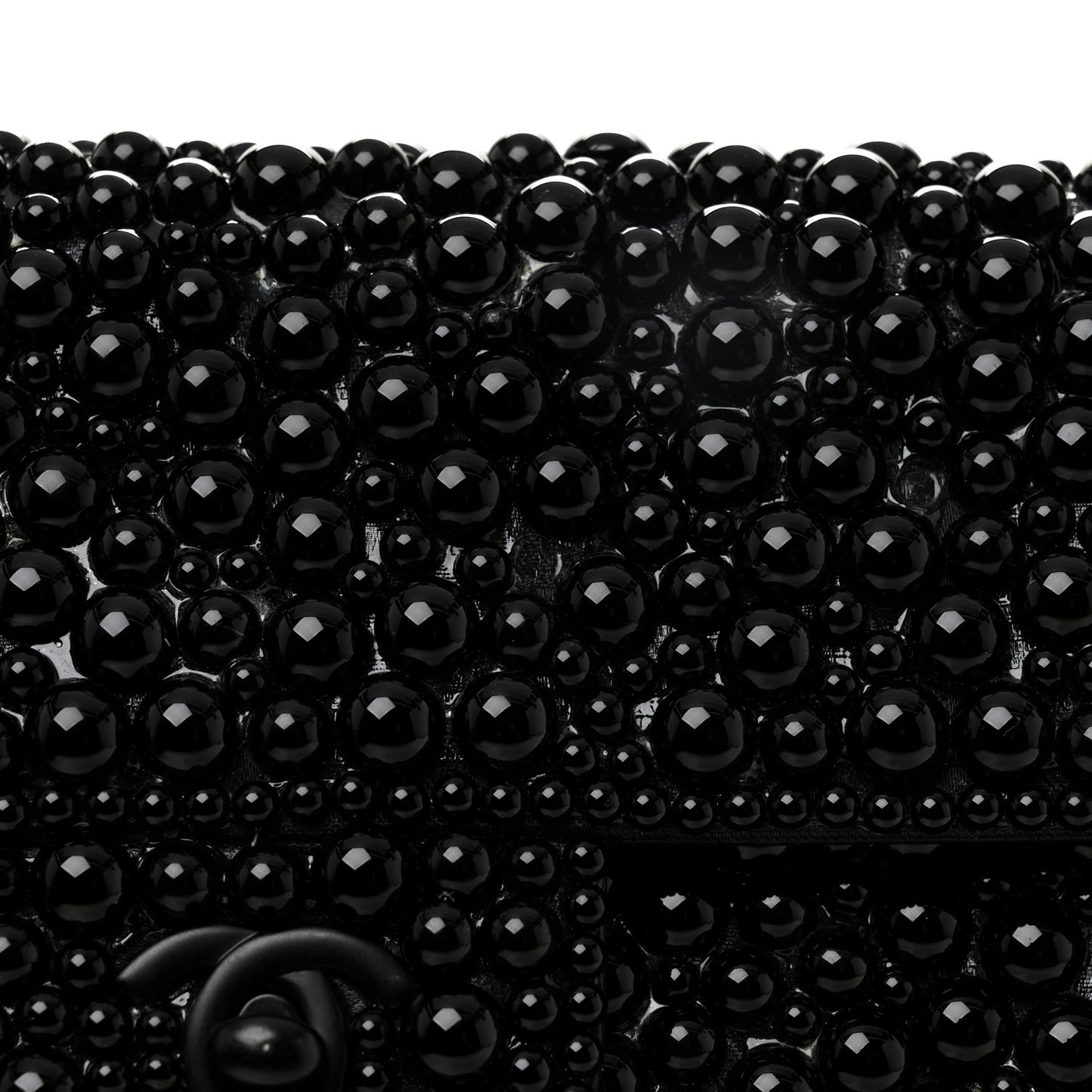 Pearl Beaded East West Flap Black So Black