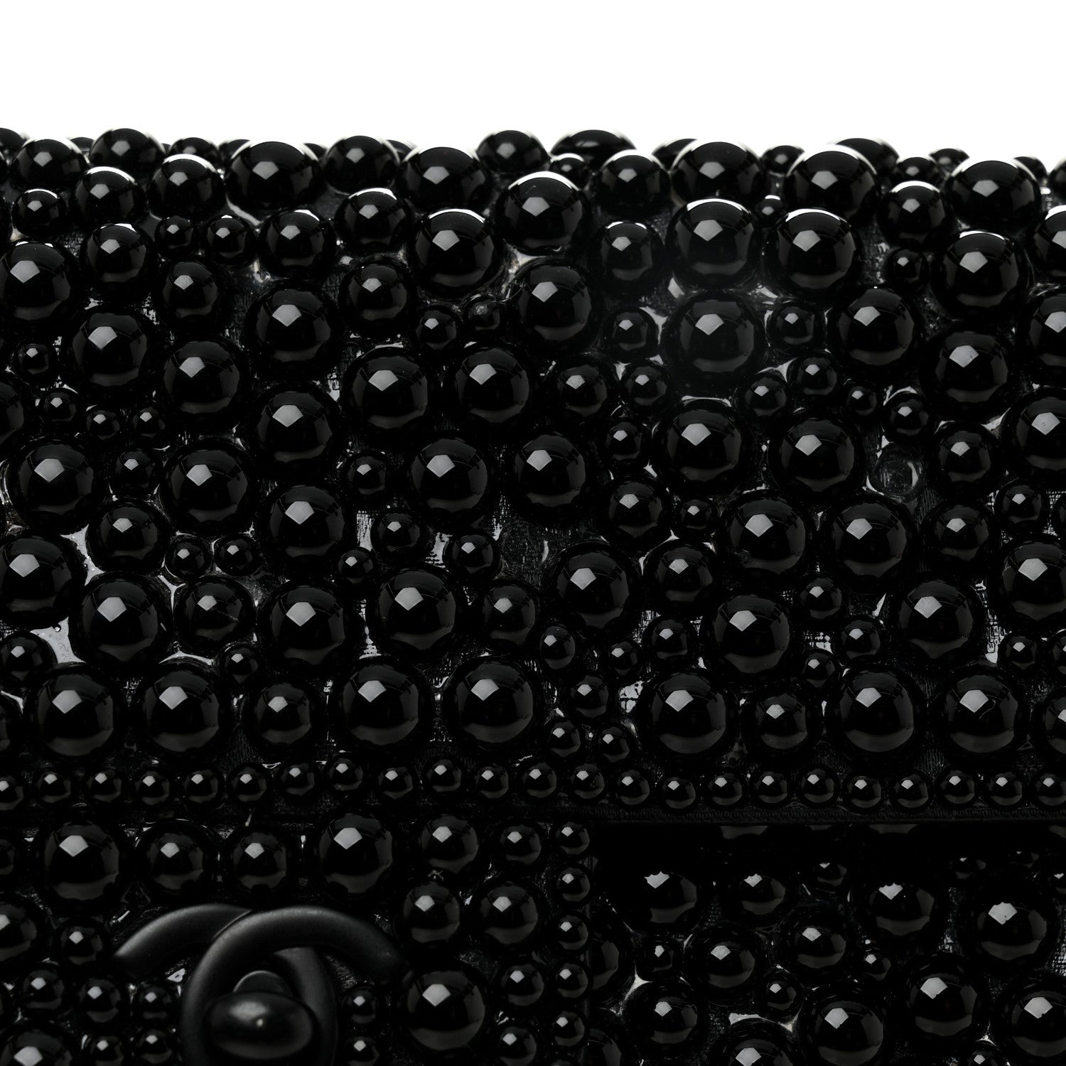 Chanel Pearl Beaded East West Flap Black So Black 12 of 14