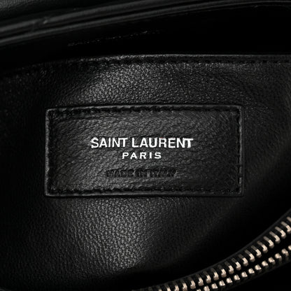 Saint Laurent SAINT LAURENT Calfskin Y Quilted Monogram Small Loulou Chain Satchel Black 5 of 9