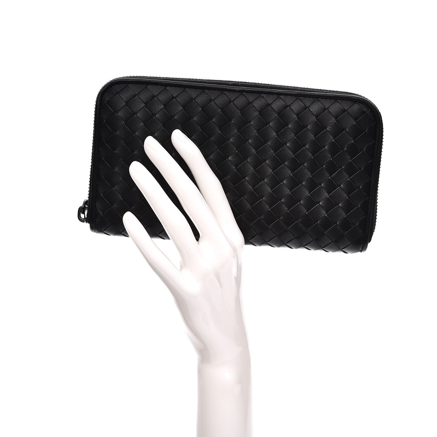 Bottega Veneta Nappa Intrecciato Zip Around Wallet Black 2 of 9