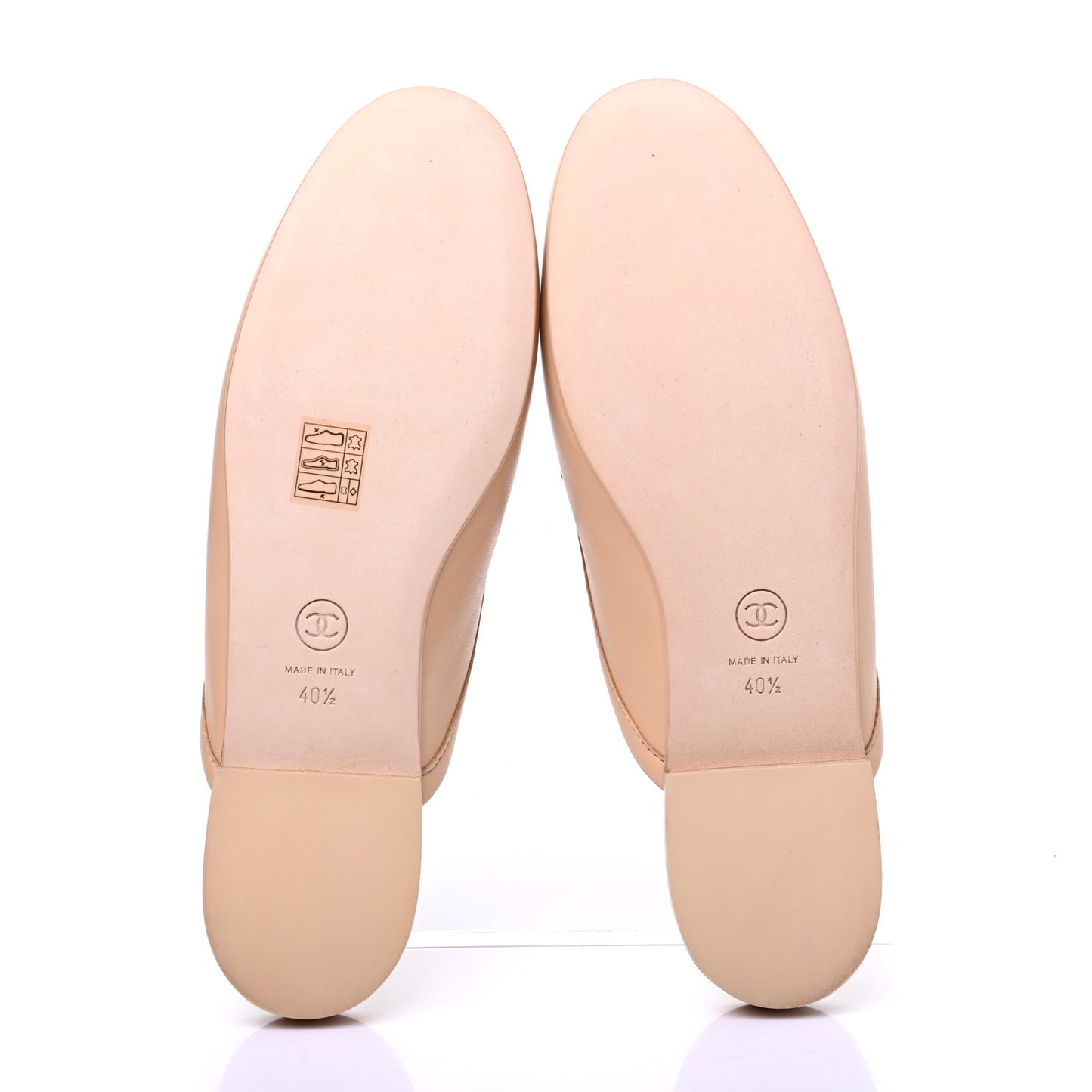 Lambskin Pearl CC Mules 40.5 Beige