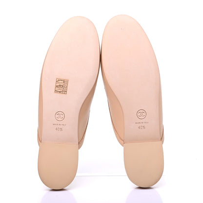 Chanel Lambskin Pearl CC Mules 40.5 Beige 6 of 9