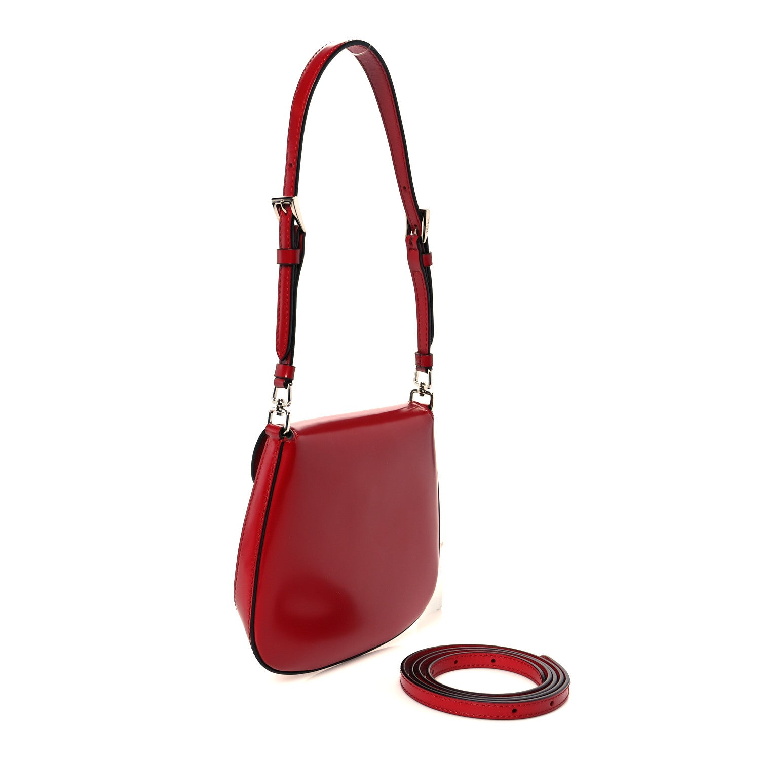Prada Spazzolato Mini Cleo Flap Adjustable Strap Shoulder Bag