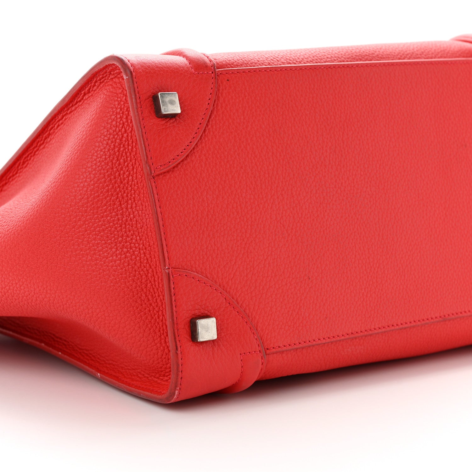 Celine Drummed Calfskin Mini Luggage Coquelicot 8 of 15